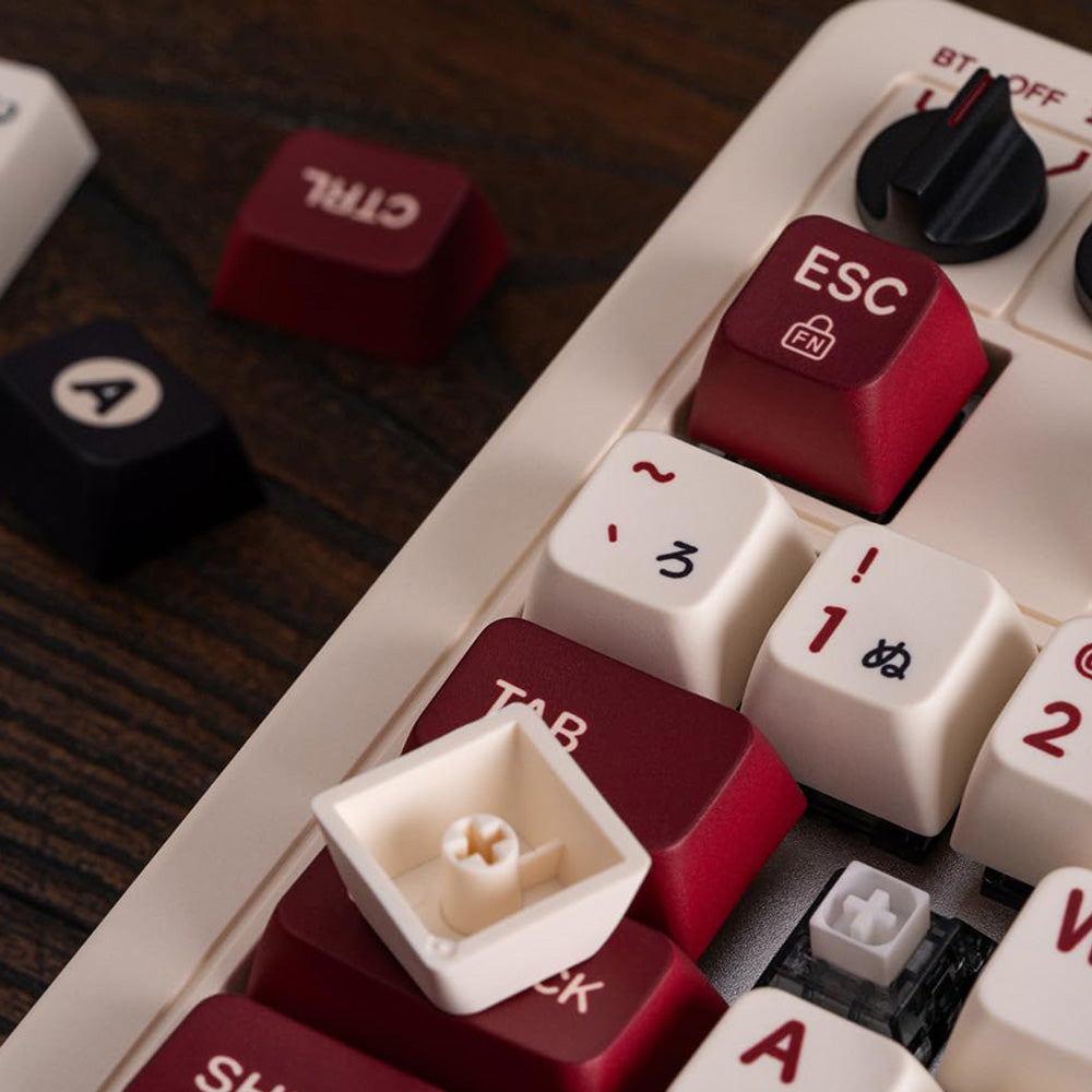 8BitDo Retro 108 Mechanical Keyboard, 108 Keys, Hot-swappable PCB, 3 Modes Connection, Wireless Gaming Keyboard for Windows & Android - Red