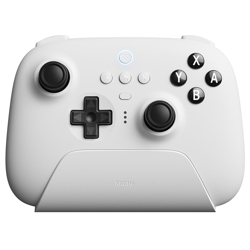 8Bitdo Ultimate Gaming Controller with Charging Dock, Hall Effect Sensing Joystick, Compatible with Switch, Windows & Steam Deck - White