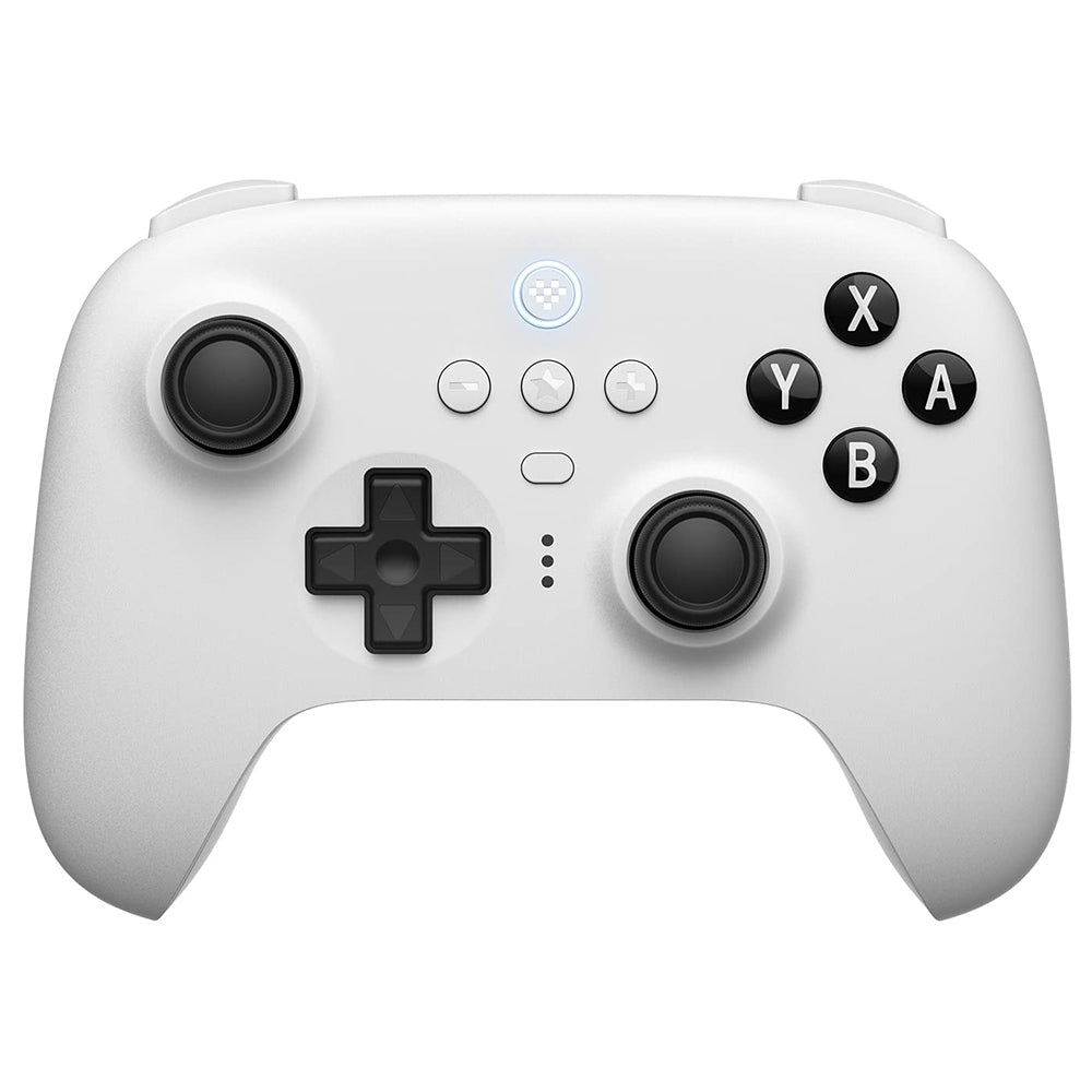 8Bitdo Ultimate Gaming Controller with Charging Dock, Hall Effect Sensing Joystick, Compatible with Switch, Windows & Steam Deck - White