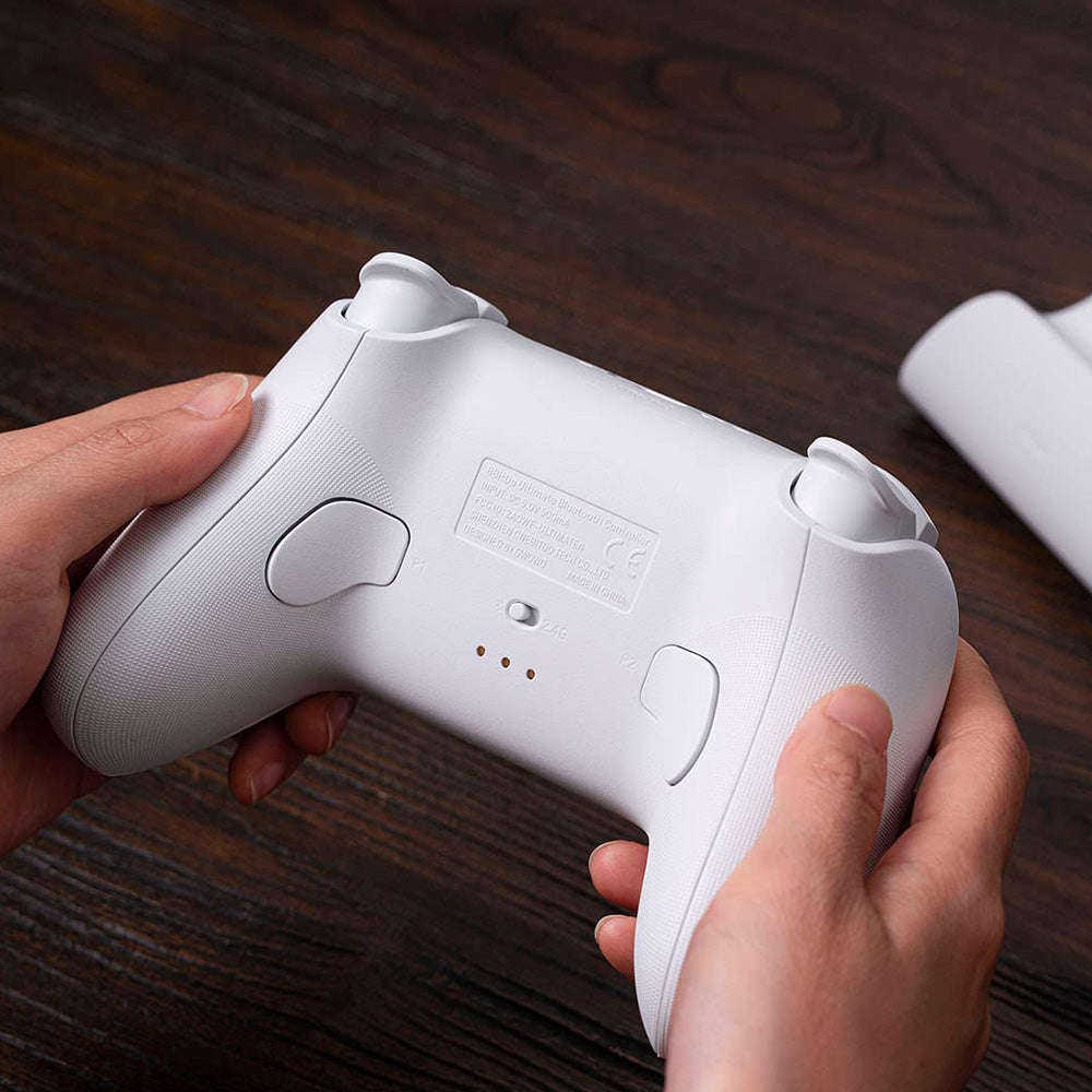 8Bitdo Ultimate Gaming Controller with Charging Dock, Hall Effect Sensing Joystick, Compatible with Switch, Windows & Steam Deck - White