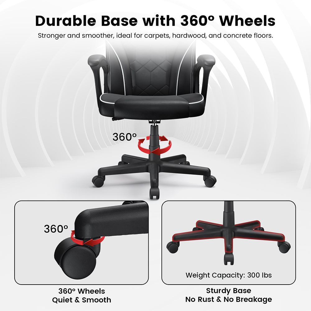 ACGAM CG-4746 Gaming Office Chair Small Version, Ergonomic Foam Backrest, 360° Swivel & Adjustable Height, 360° Swivel and Height Adjustment
