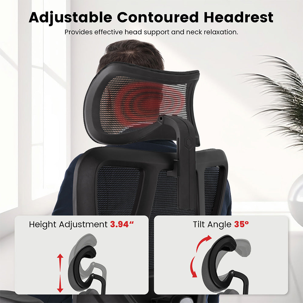 ACGAM CG-5455M Ergonomic Gaming Office Chair, PVC Seat Cushion, Adjustable Armrest & Headrest, 4D Lumbar Support, Synchro Reclining Backrest