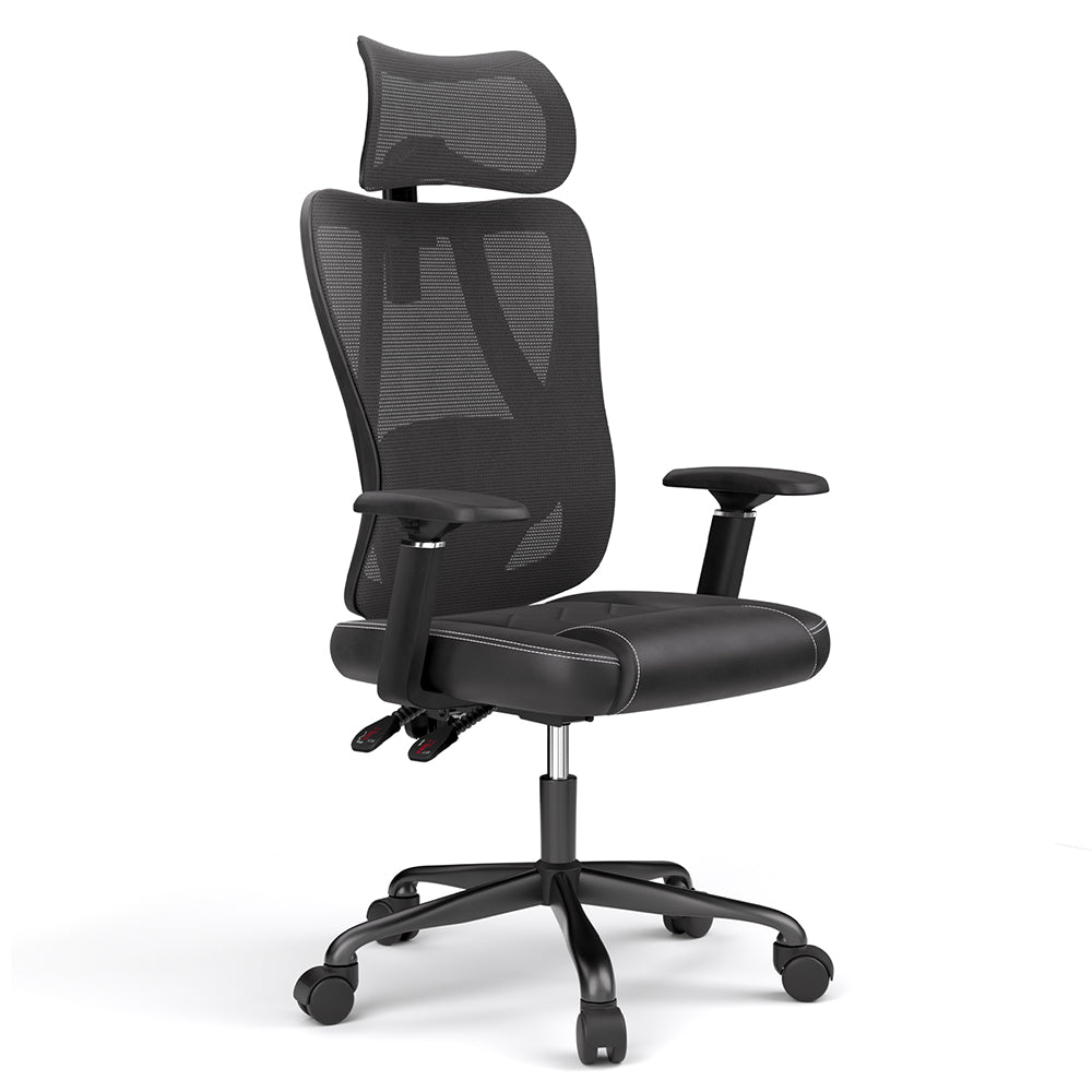 ACGAM CG-5455M Ergonomic Gaming Office Chair, PVC Seat Cushion, Adjustable Armrest & Headrest, 4D Lumbar Support, Synchro Reclining Backrest