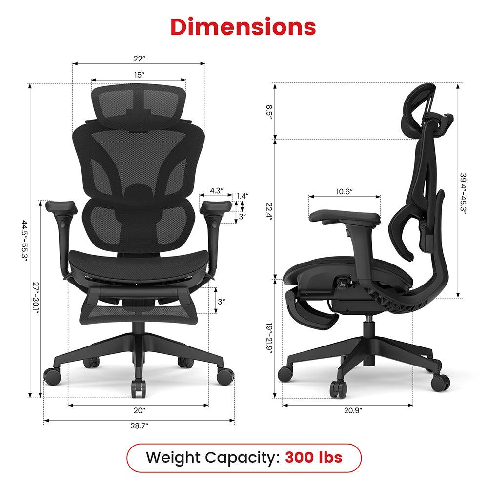 ACGAM CG-5658M Ergonomic Gaming Office Chair with 4D Adjustable Armrest, Lumbar Support, Adjustable Headrest