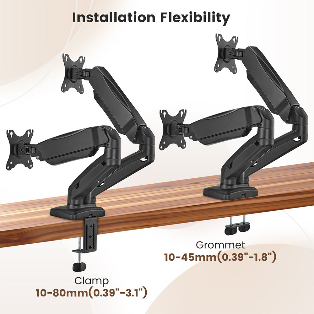 ACGAM MAS-1D Spring-Assisted Dual-Monitor Mount with Flexible Angle and Installation