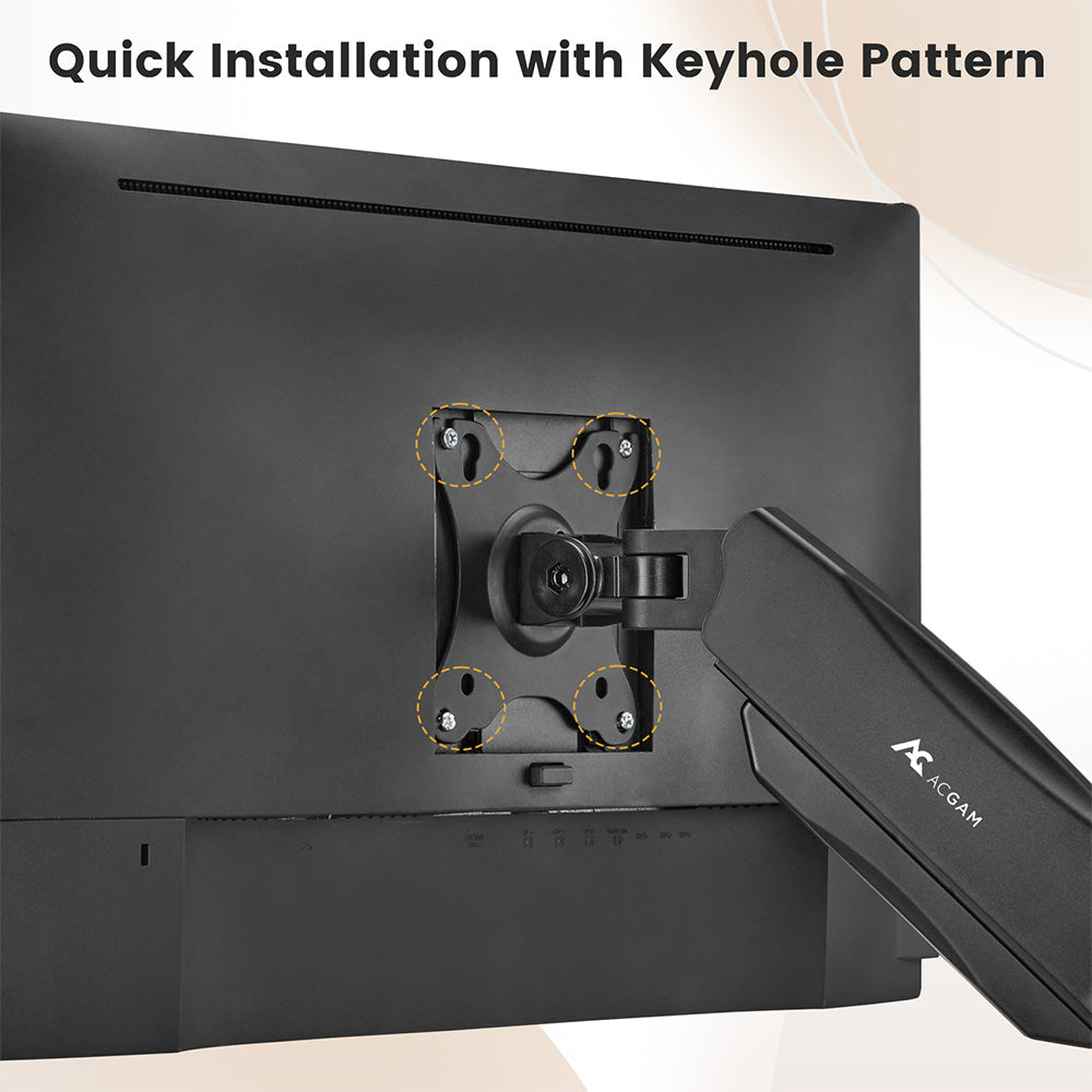 ACGAM MAS-1D Spring-Assisted Dual-Monitor Mount with Flexible Angle and Installation