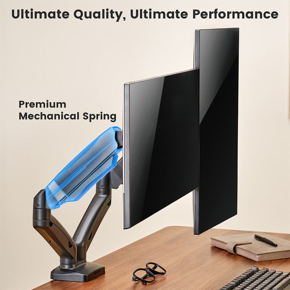 ACGAM MAS-1D Spring-Assisted Dual-Monitor Mount with Flexible Angle and Installation