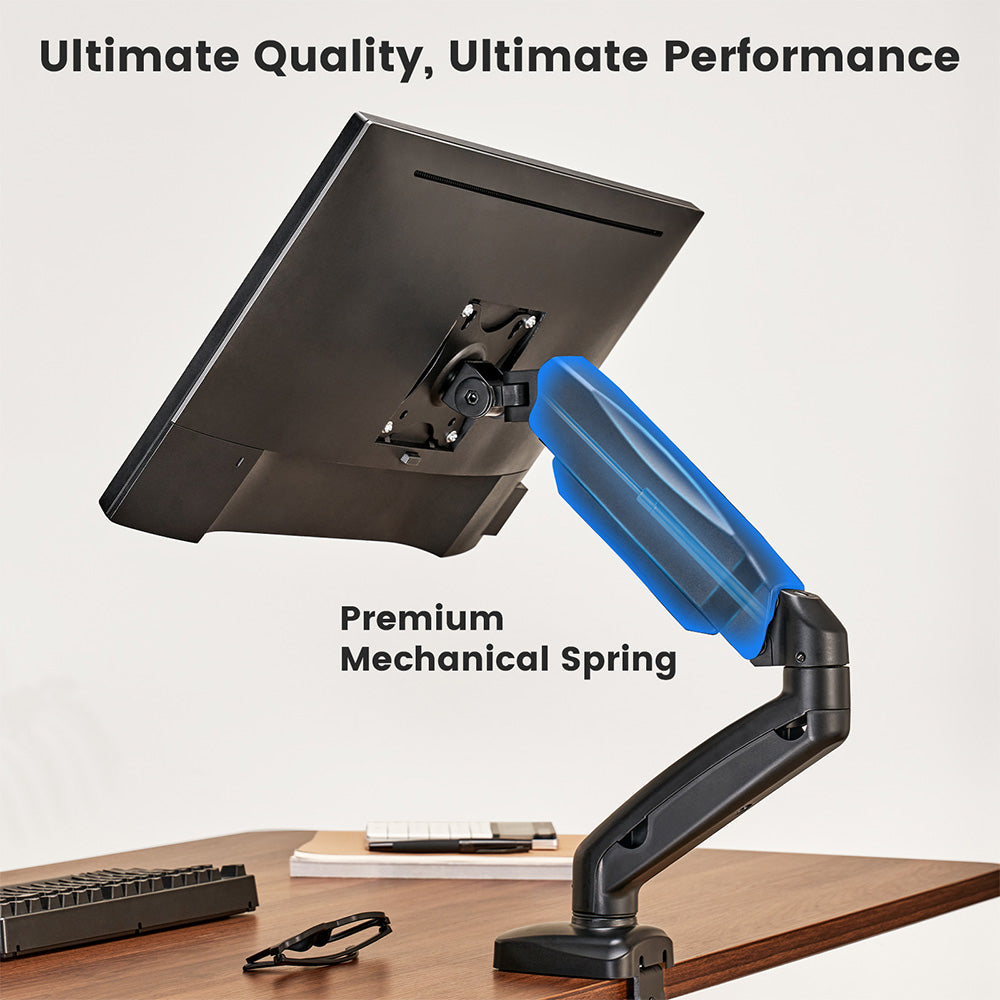 ACGAM MAS-1S Spring-Assisted Single-Monitor Mount with Flexible Angle and Installation