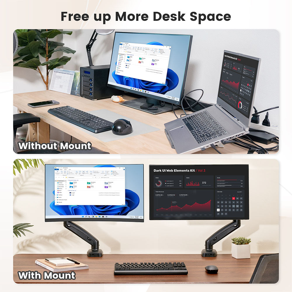 ACGAM MAS-1S Spring-Assisted Single-Monitor Mount with Flexible Angle and Installation