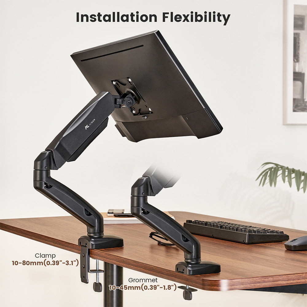 ACGAM MAS-1S Spring-Assisted Single-Monitor Mount with Flexible Angle and Installation
