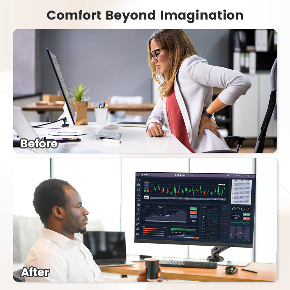 ACGAM MAS-1S Spring-Assisted Single-Monitor Mount with Flexible Angle and Installation