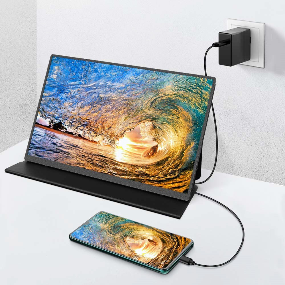 AOSIMAN L140FPC 14'' Ultra Slim Portable Monitor 1920x1200, 16:10 Ratio Resolution Double Blind Plug for Laptop, PC, Phone