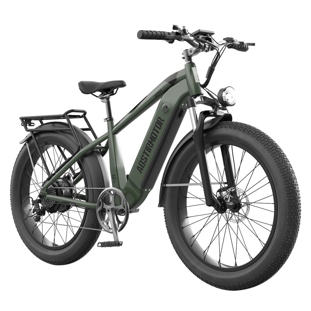 AOSTIRMOTOR KING 26*4.0'' Fat Tires 1000W Motor 48km/h Max Speed 52V 15Ah Battery 35-80km Range Shimano 7-Speed Gear