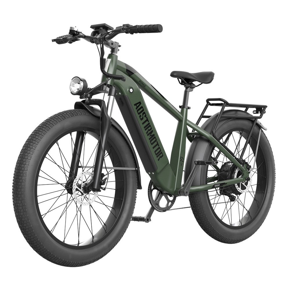 AOSTIRMOTOR KING 26*4.0'' Fat Tires 1000W Motor 48km/h Max Speed 52V 15Ah Battery 35-80km Range Shimano 7-Speed Gear