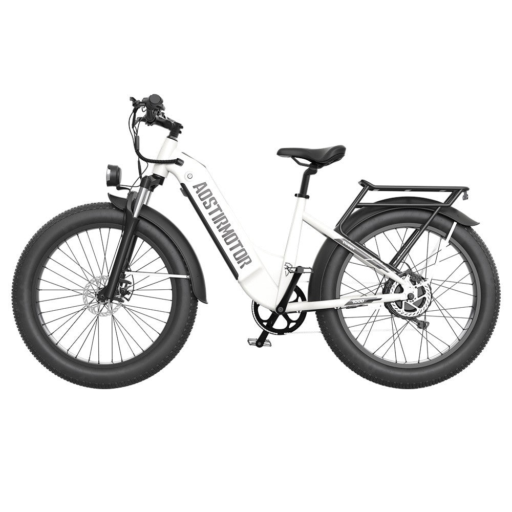 AOSTIRMOTOR QUEEN 26*4.0'' Fat Tires 1000W Motor 48km/h Max Speed 52V 15Ah Battery 35-80km Range Shimano 7-Speed Gear