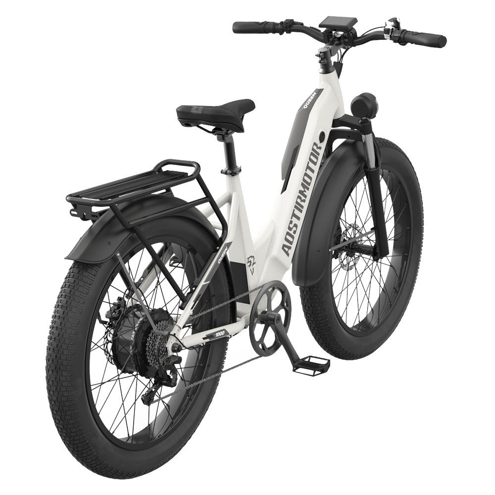 AOSTIRMOTOR QUEEN 26*4.0'' Fat Tires 1000W Motor 48km/h Max Speed 52V 15Ah Battery 35-80km Range Shimano 7-Speed Gear