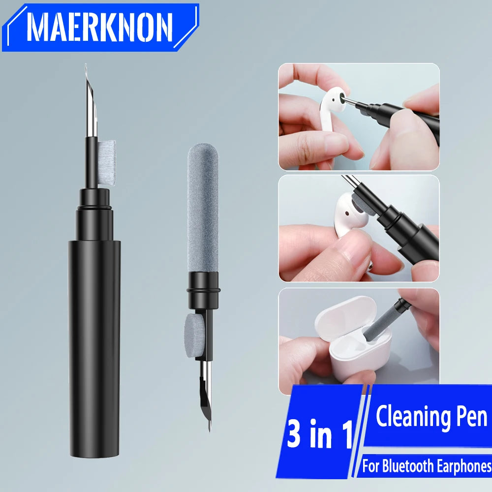 Čistiace pero na Bluetooth slúchadlá Bezdrôtová súprava na čistenie slúchadiel Čistiaci kefka pre Airpods Pro Nástroje na čistenie púzdra slúchadiel Bluetooth