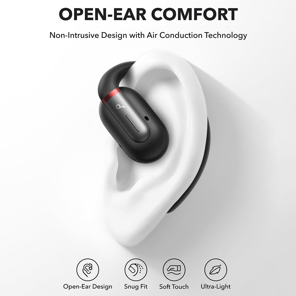 Anker Soundcore V30i Open-ear Earbuds, Ergonomic Ear Hooks, Bluetooth 5.3, App Control, Up to 36 Hours Playtime