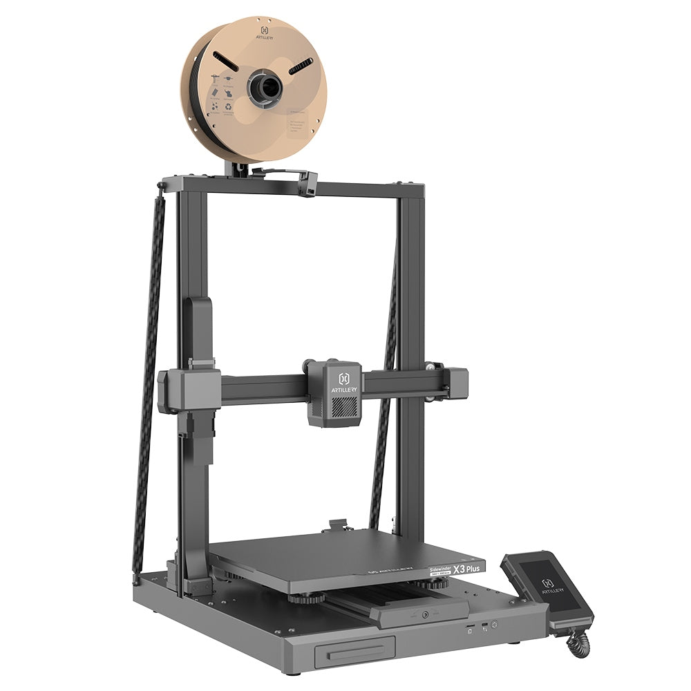 Artillery Sidewinder X3 Plus 3D Printer, Auto-Leveling, 300mm/s Max Printing Speed, Dual-Gear Direct Extruder, Automatic Cleaning Nozzle, STM32-bit Motherboard, Top Lighting, 300x300x400mm