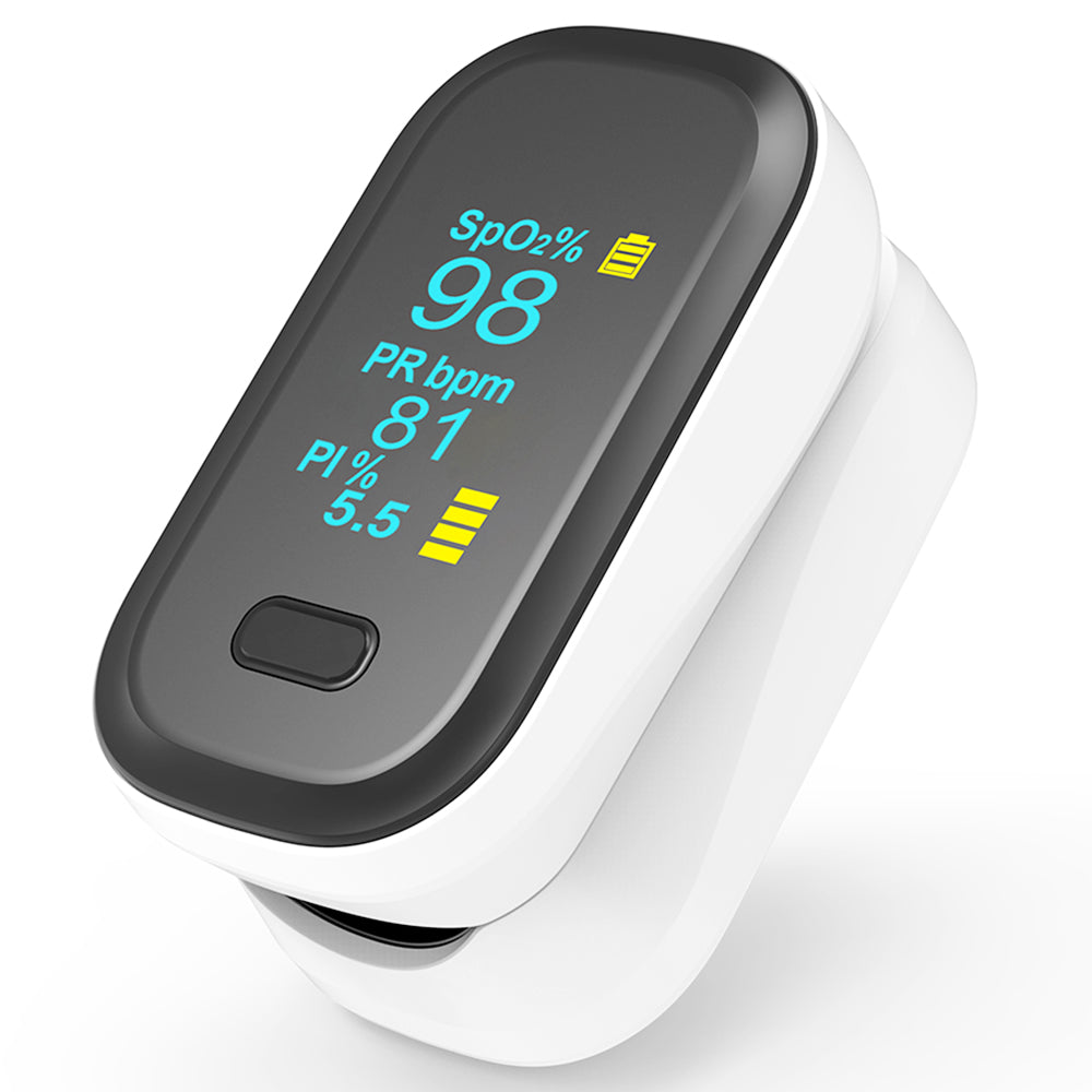 BOXYM oFit-2 Finger-Clamp Pulse Oximeter Portable Pulse Oximetro Monitor - White