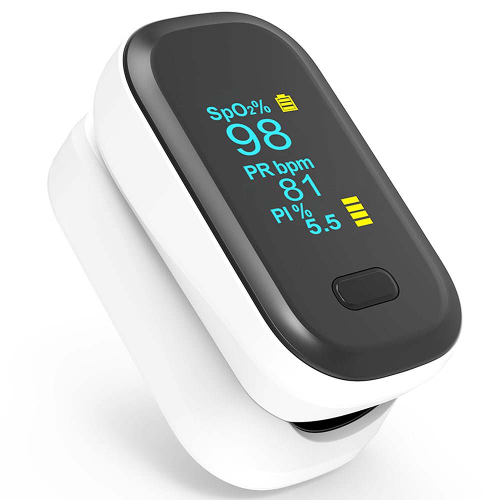 BOXYM oFit-2 Finger-Clamp Pulse Oximeter Portable Pulse Oximetro Monitor - White