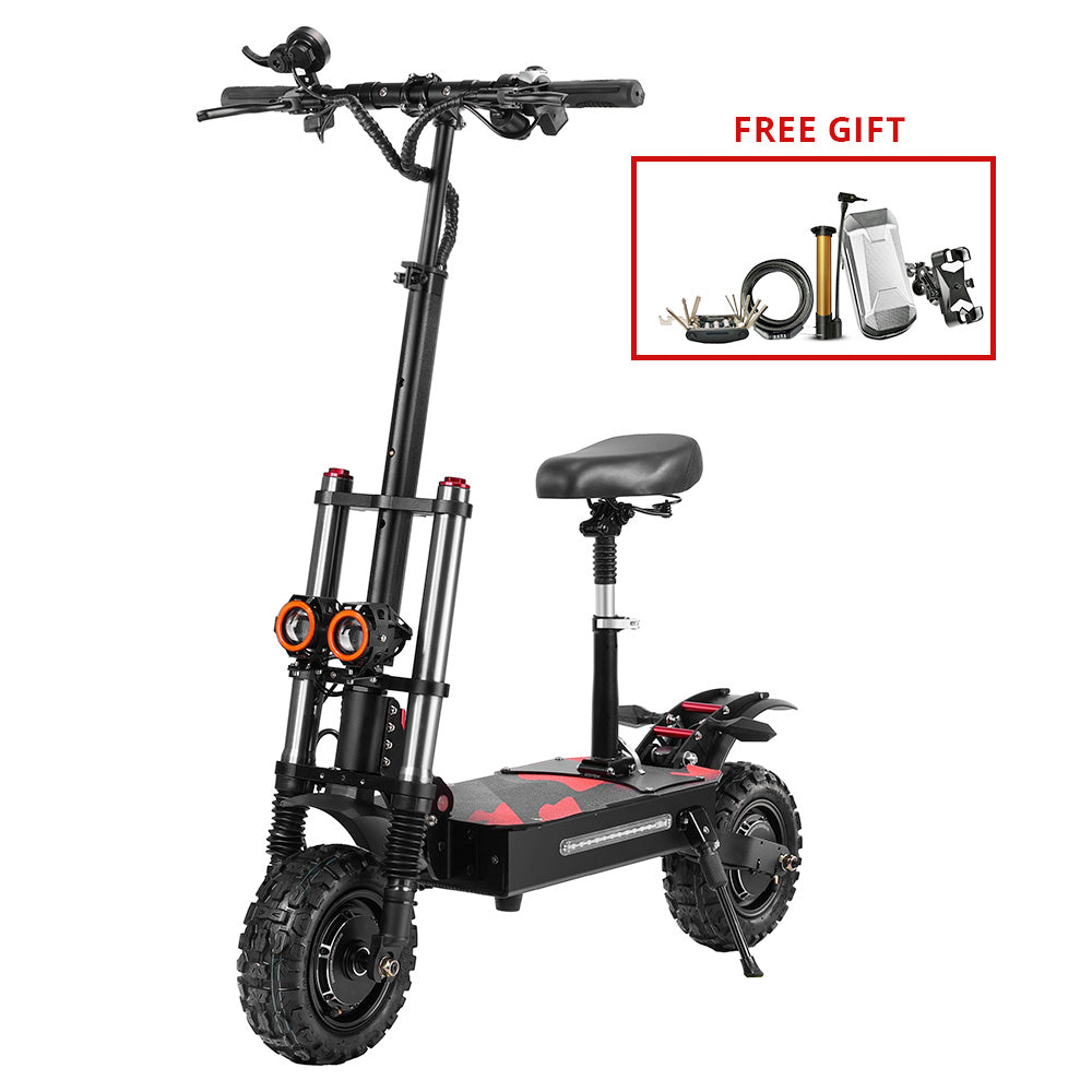 BOYUEDA S3-11 Electric Scooter, 3000W*2 Motor 85km/h Max Speed, 2280Wh Battery up to 120km Range, 11-inch Sawtooth Vaccum Off-road Tire, Dual Hydraulic Disc Brakes, Hydraulic damping, 45° Climbing LCD Display All-round Lighting and turn signal