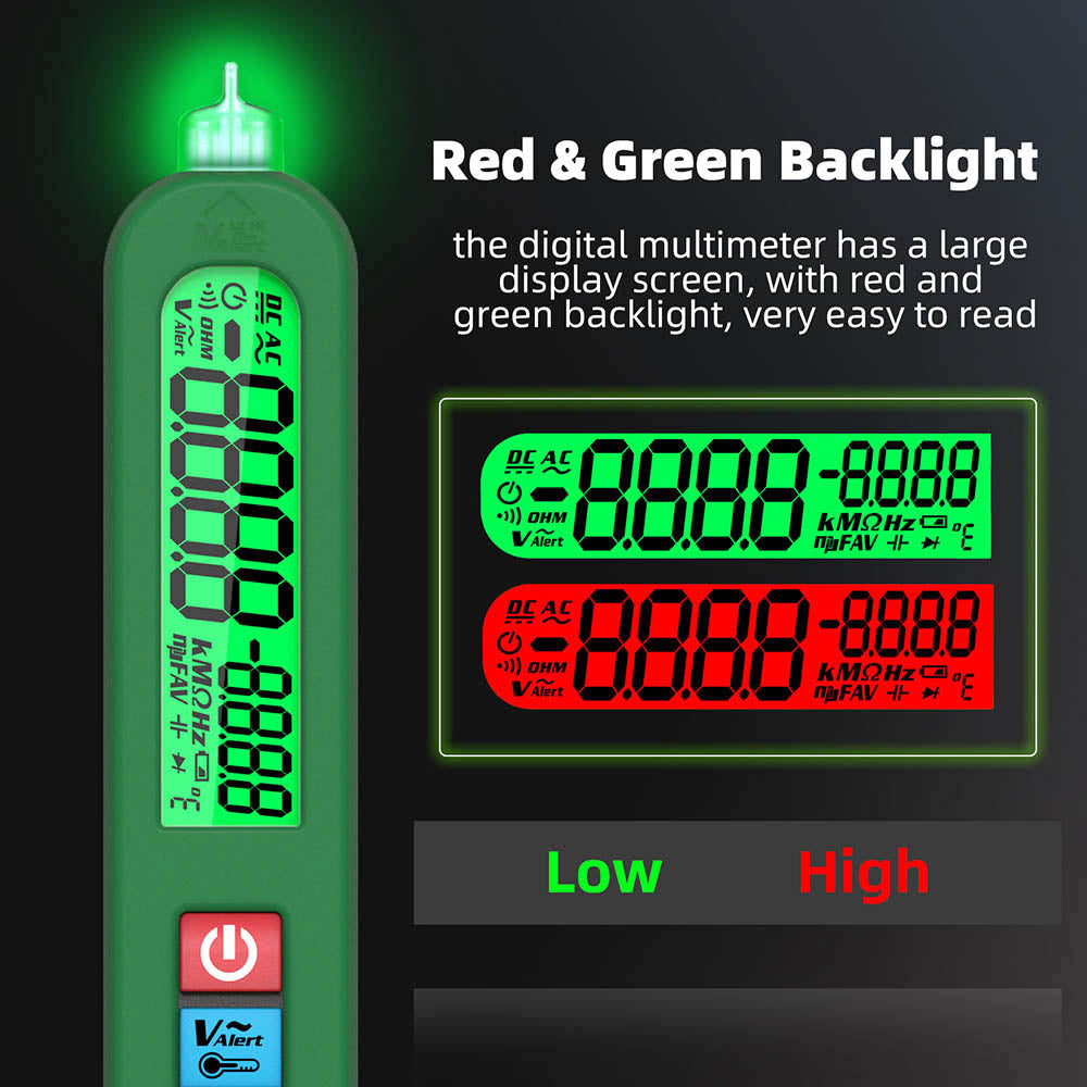 BSIDE S5 Digital Multimeter, Electric Pen Voltage Detector, Automatic Recognition Charging Model, Induction Zero Fire Line Inspection - Green