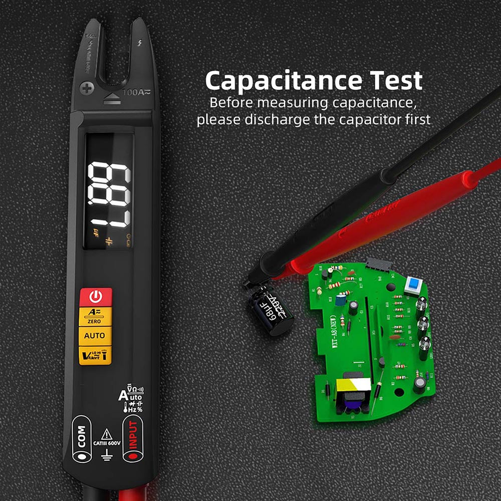 BSIDE U1 Digital Clamp Multimeter, Electric Tester Pen, Bright LED Flashlight, DC AC 100A Pliers, T-RMS Current