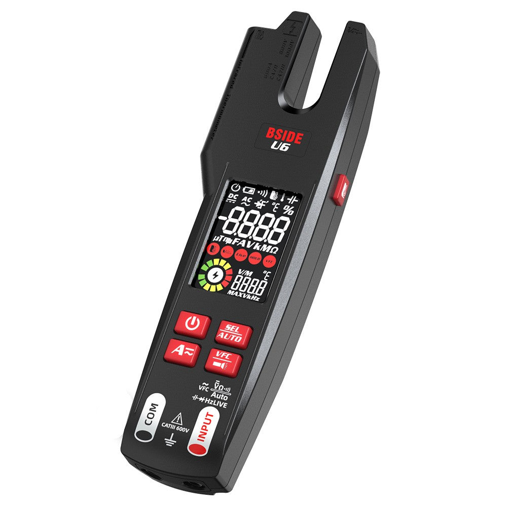 BSIDE U6 U-shaped Infrared Thermometer Multimeter AC/DC Voltage Current Clamp Meter