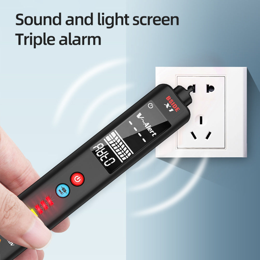 BSIDE X1 Intelligent Voltage Detector Tester, Multimeter, Electric Pen, Break Point Checking, Large LCD Screen, Flashlight, Live Wire Hz Ohm NCV Meter, No Batteries