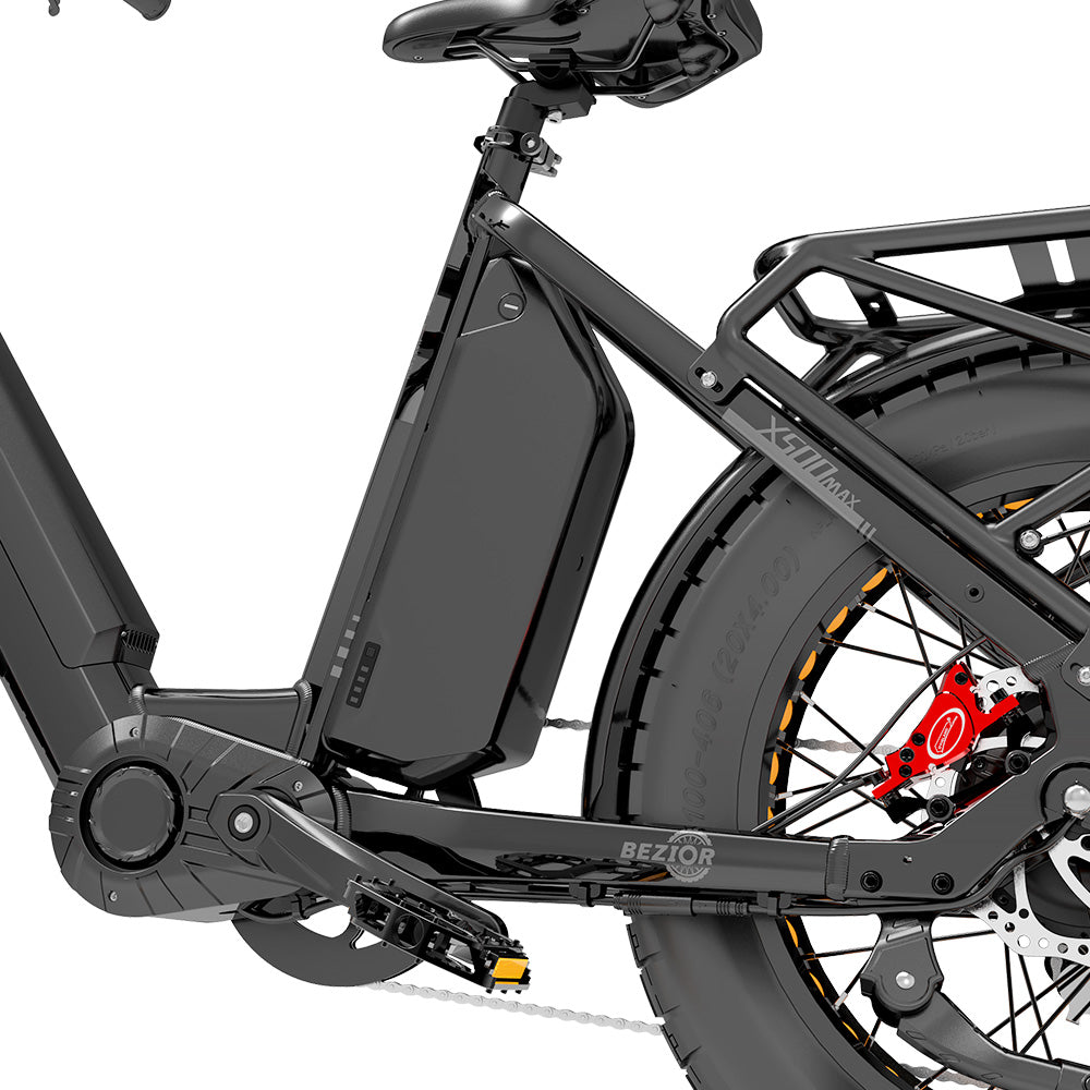 Bezior X500 Max Electric Cargo Bike, 750W Bafang Motor, SAMSUNG 48V 37.5Ah Removable Battery, 20*4.0 Inch Fat Tire, 48km/h Max Speed up to 220km Range, Front Spring Fork Hydraulic Disc Brakes Shimano 7-Speed with 60cm*20cm Large Heavy-duty Shelf
