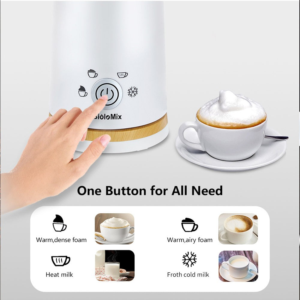 BioloMix BN11 4 in 1 Hot and Cold Milk Frother, 150ml Frothing Capacity, 300ml Heating Capacity