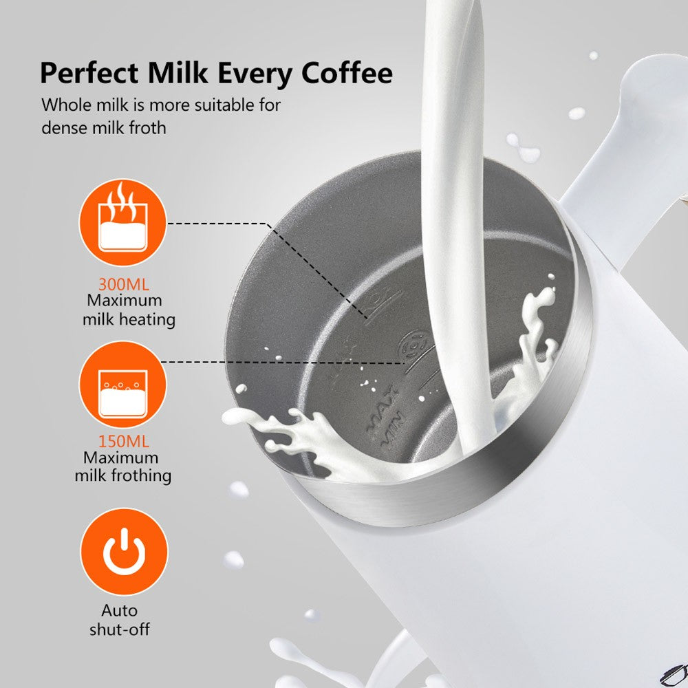 BioloMix BN11 4 in 1 Hot and Cold Milk Frother, 150ml Frothing Capacity, 300ml Heating Capacity