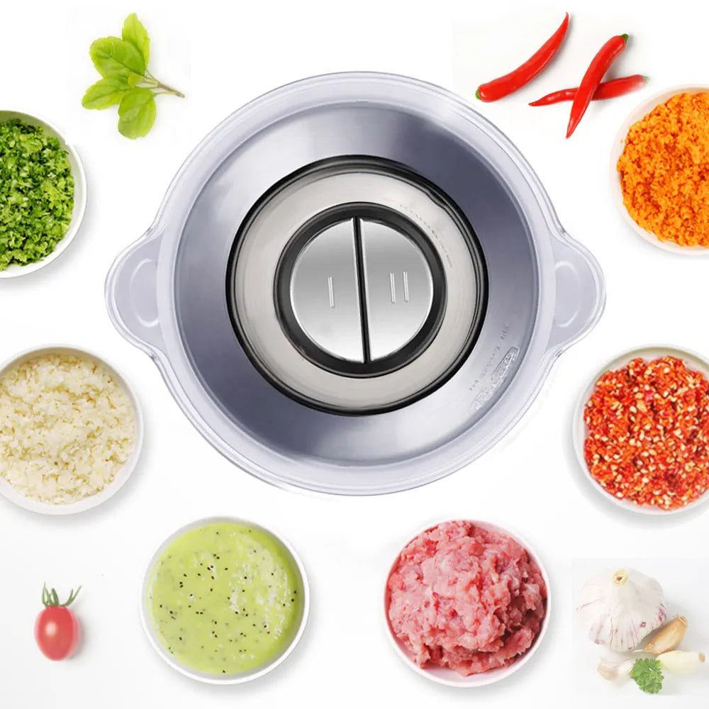 BioloMix CP615 Electric Meat Grinder Chopper, Low/High 2 Speeds, 500W Motor, 2L Large Capacity