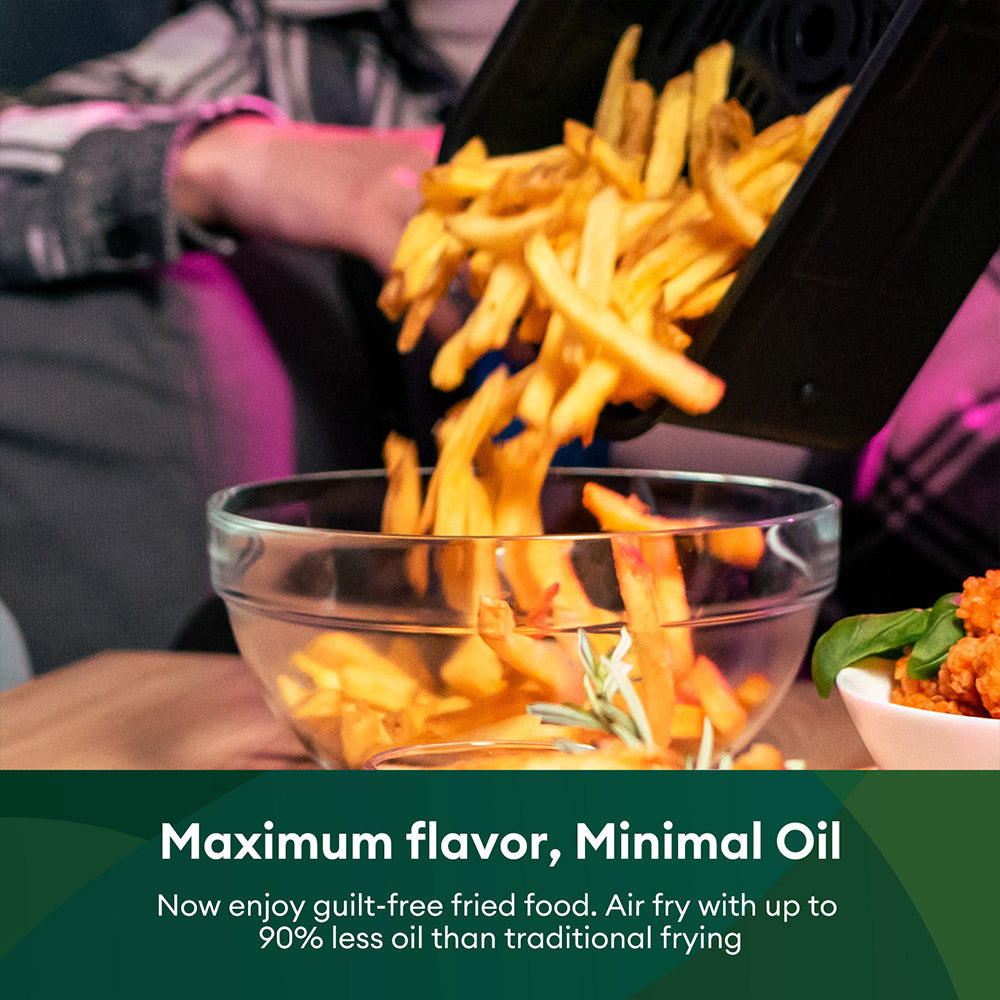 CHEFREE AFW20 Dual Air Fryer, with Viewing Window, 8L Family Sized, Nonstick, 8-in-1 Smart Programmes, Dishwasher Safe, Roast, Grill, Bake & Dehydrate