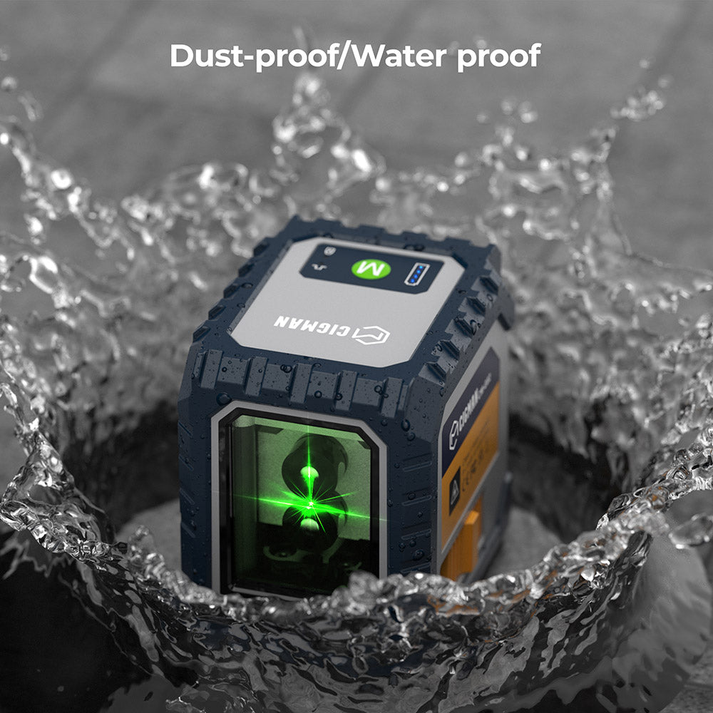 CIGMAN CM-G02 2 Lines Laser Level, Self-Leveling, Rechargeable 1000mAh Li-ion Battery