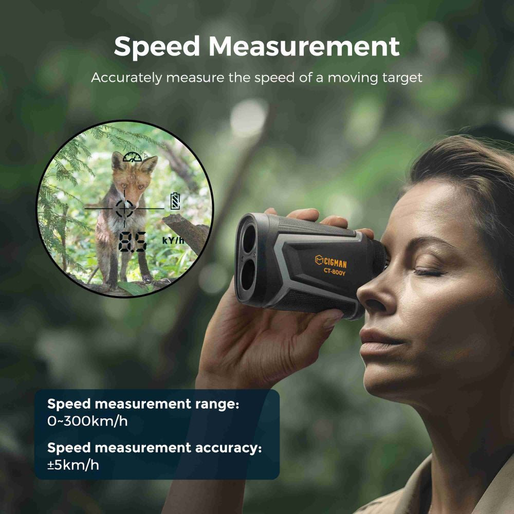 CIGMAN CT-800Y 800m Golf Rangefinder, with 6X Magnification, Flag Pole Locking Vibration, Magnetic Strap, USB Rechargeable
