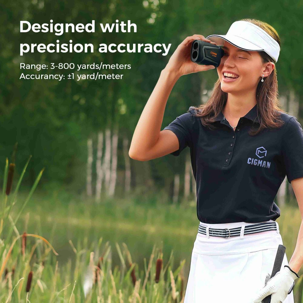 CIGMAN CT-800Y 800m Golf Rangefinder, with 6X Magnification, Flag Pole Locking Vibration, Magnetic Strap, USB Rechargeable
