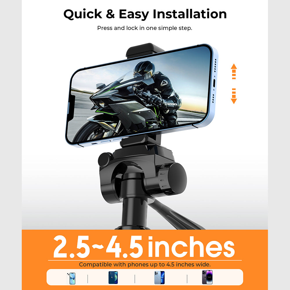 CIGMAN CTP01 1.5m/59inch Laser Level Tripod, with 3-Way Swivel Pan Head and Phone Holder, Quick Release Plate with 1/4" Screw Mount & 5/8" UNF Adapter Nut