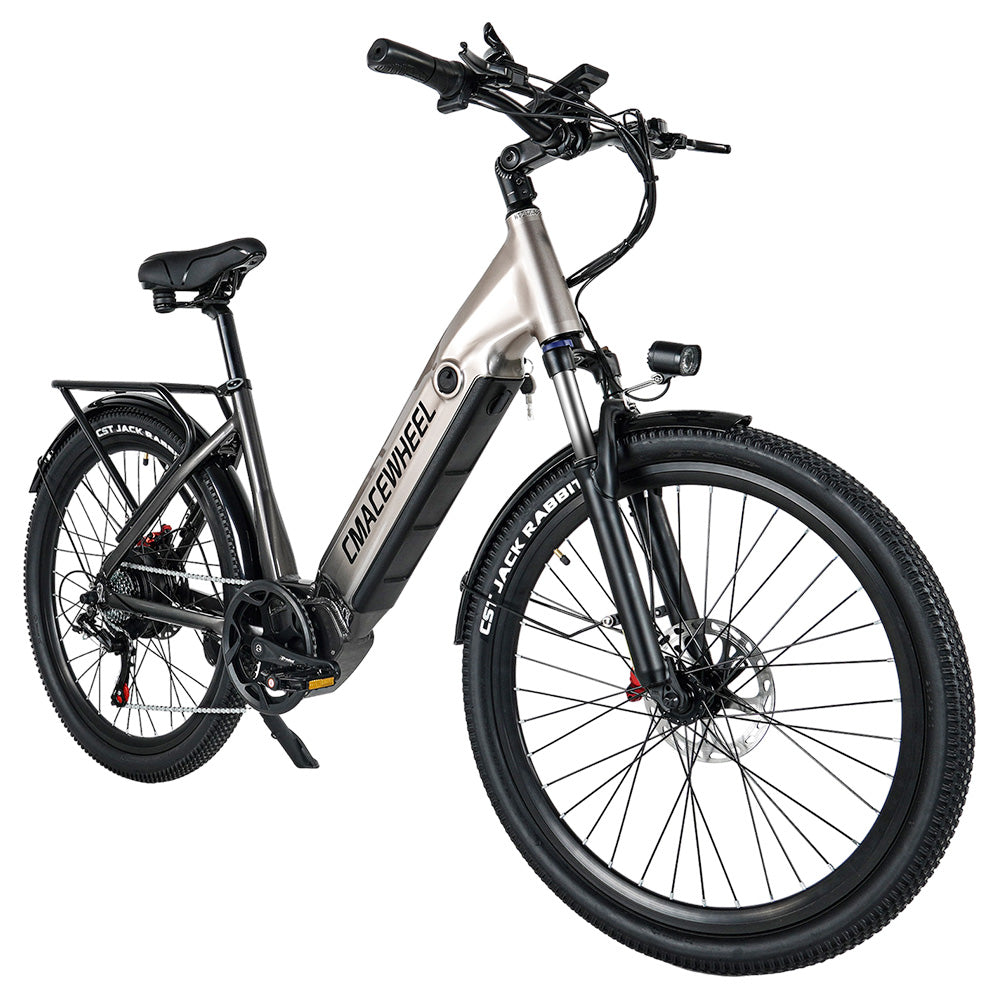 CMACEWHEEL L26 Electric Bike, 500W Motor, 48V 17Ah Battery, 26*2.1″ CST Tires, 45km/h Max Speed, 100km Max Range, Hydraulic Oil Disc Brakes - Champanhe Golden
