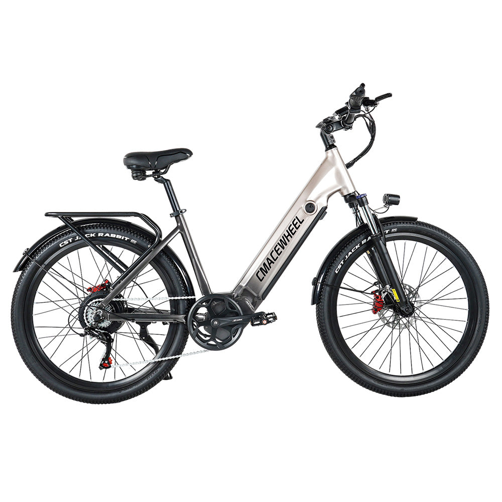 CMACEWHEEL L26 Electric Bike, 500W Motor, 48V 17Ah Battery, 26*2.1″ CST Tires, 45km/h Max Speed, 100km Max Range, Hydraulic Oil Disc Brakes - Champanhe Golden