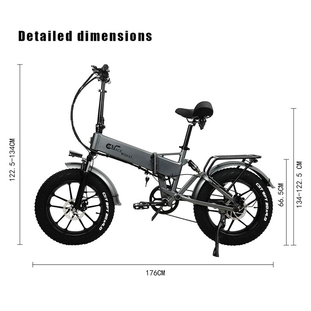 CMACEWHEEL RX20 Electric Folding Bike 20*4.0 inch Tire 750W Motor 40-45km/h Max Speed 17Ah Battery Hydraulic Brake