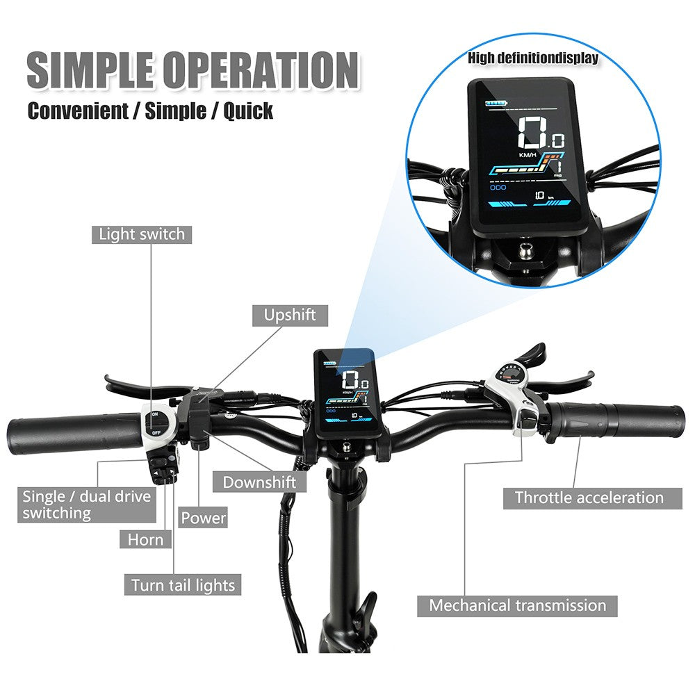 CMACEWHEEL RX20 Electric Folding Bike 20*4.0 inch Tire 750W Motor 40-45km/h Max Speed 17Ah Battery Hydraulic Brake