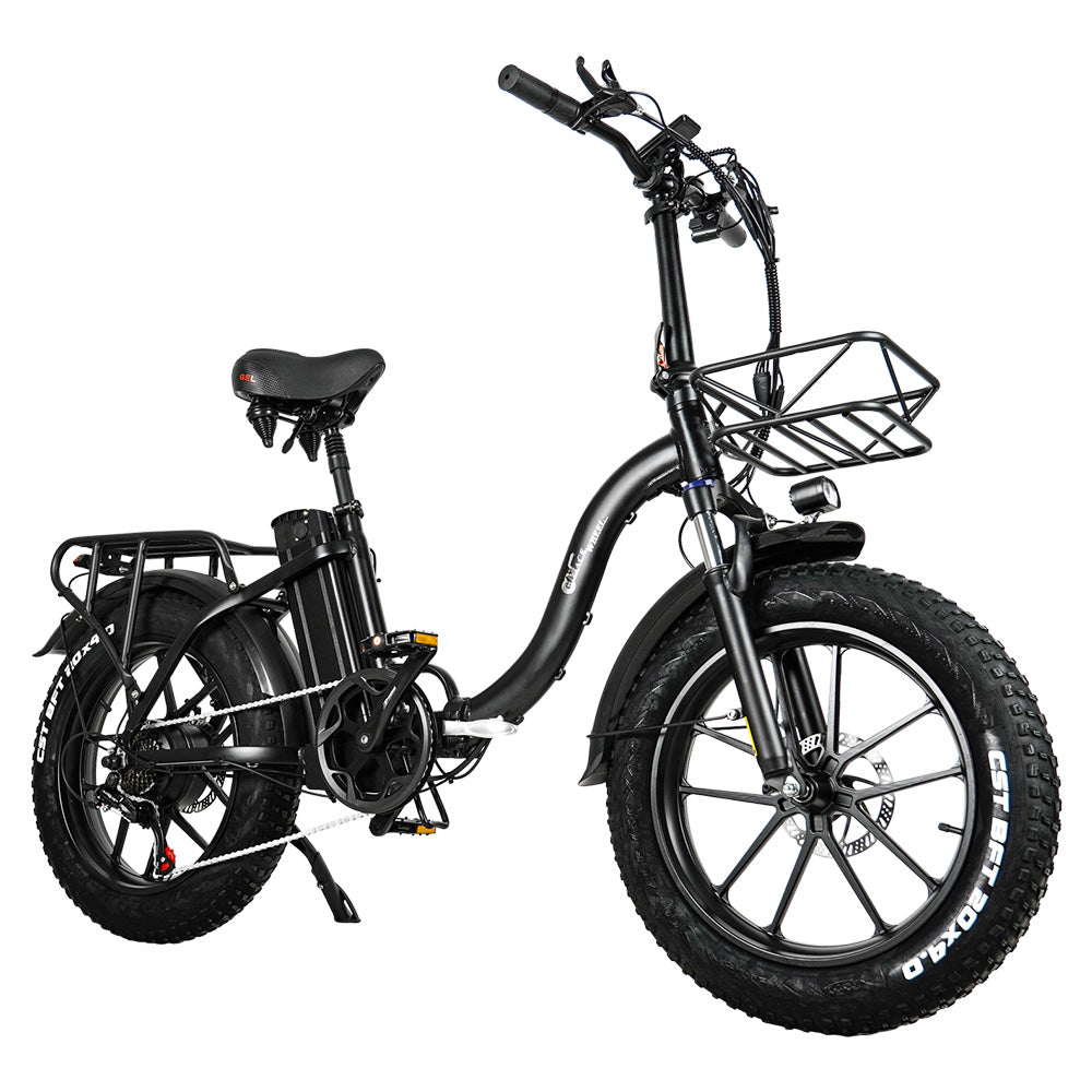CMACEWHEEL Y20 Folding Electric Bike, 250W Motor, 48V 18Ah Battery, 20 x 4.0'' CST Fat Tires, 25km/h Max Speed, 70-90km Range, Front & Rear Disc Brake, IP65 Waterproof - Black