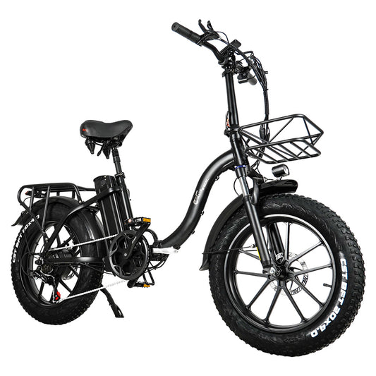 CMACEWHEEL Y20 Folding Electric Bike, 250W Motor, 48V 18Ah Battery, 20 x 4.0'' CST Fat Tires, 25km/h Max Speed, 70-90km Range, Front & Rear Disc Brake, IP65 Waterproof - Black