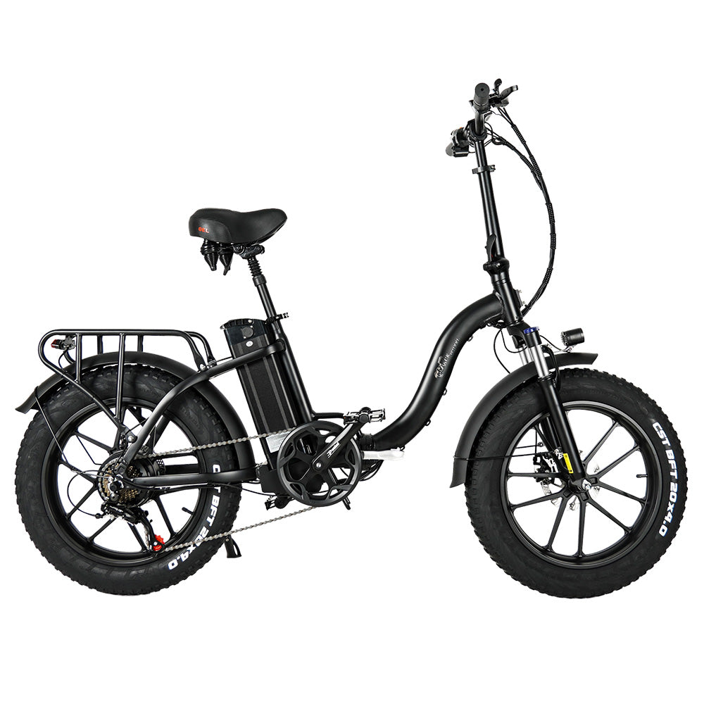 CMACEWHEEL Y20 Folding Electric Bike, 250W Motor, 48V 18Ah Battery, 20 x 4.0'' CST Fat Tires, 25km/h Max Speed, 70-90km Range, Front & Rear Disc Brake, IP65 Waterproof - Black