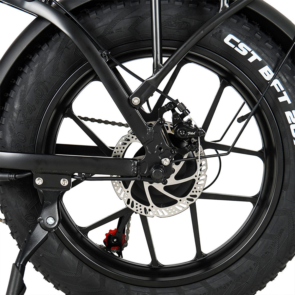 CMACEWHEEL Y20 Folding Electric Bike, 250W Motor, 48V 18Ah Battery, 20 x 4.0'' CST Fat Tires, 25km/h Max Speed, 70-90km Range, Front & Rear Disc Brake, IP65 Waterproof - Black