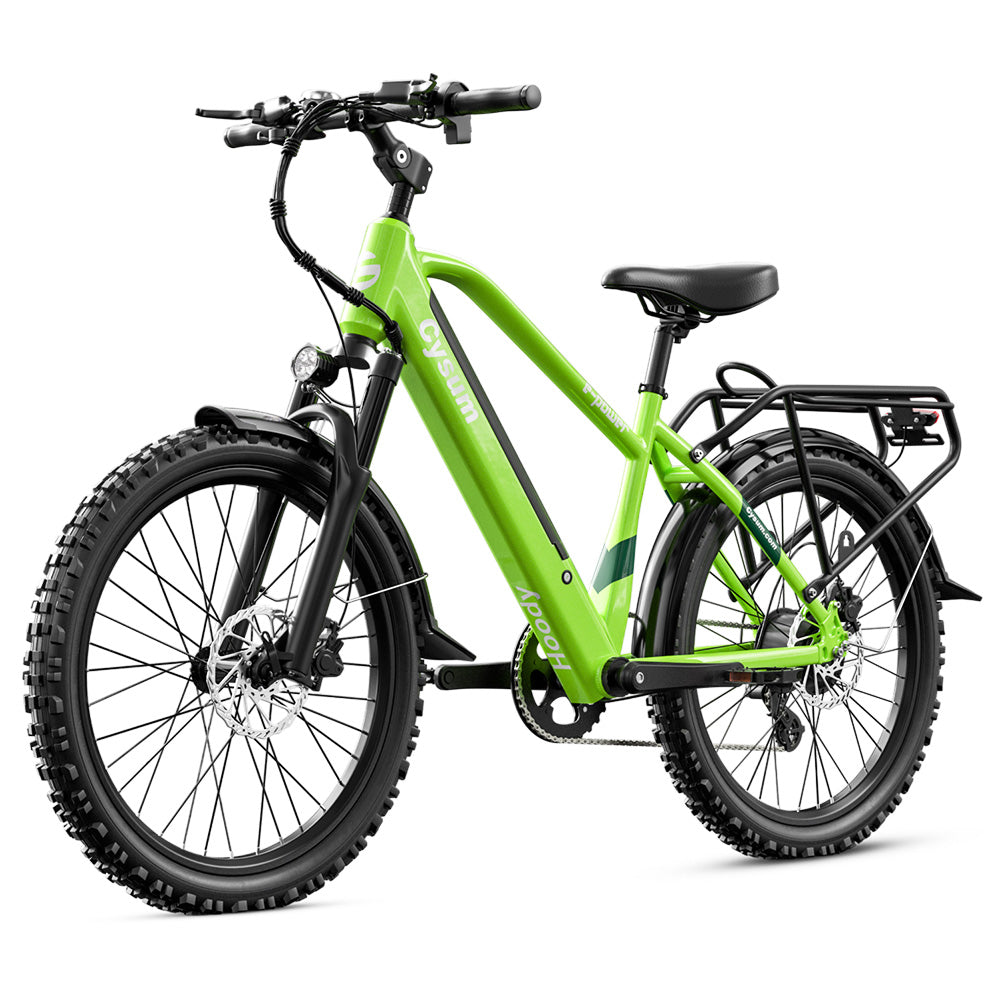CYSUM Hoody Teenager Electric Bike, 250W Motor, 36V 10Ah Battery, 35km/h Max Speed, 55km Max Range, 24*2.1-inch Tires, SHIMANO 8-speed, LCD Display, LED Headlights