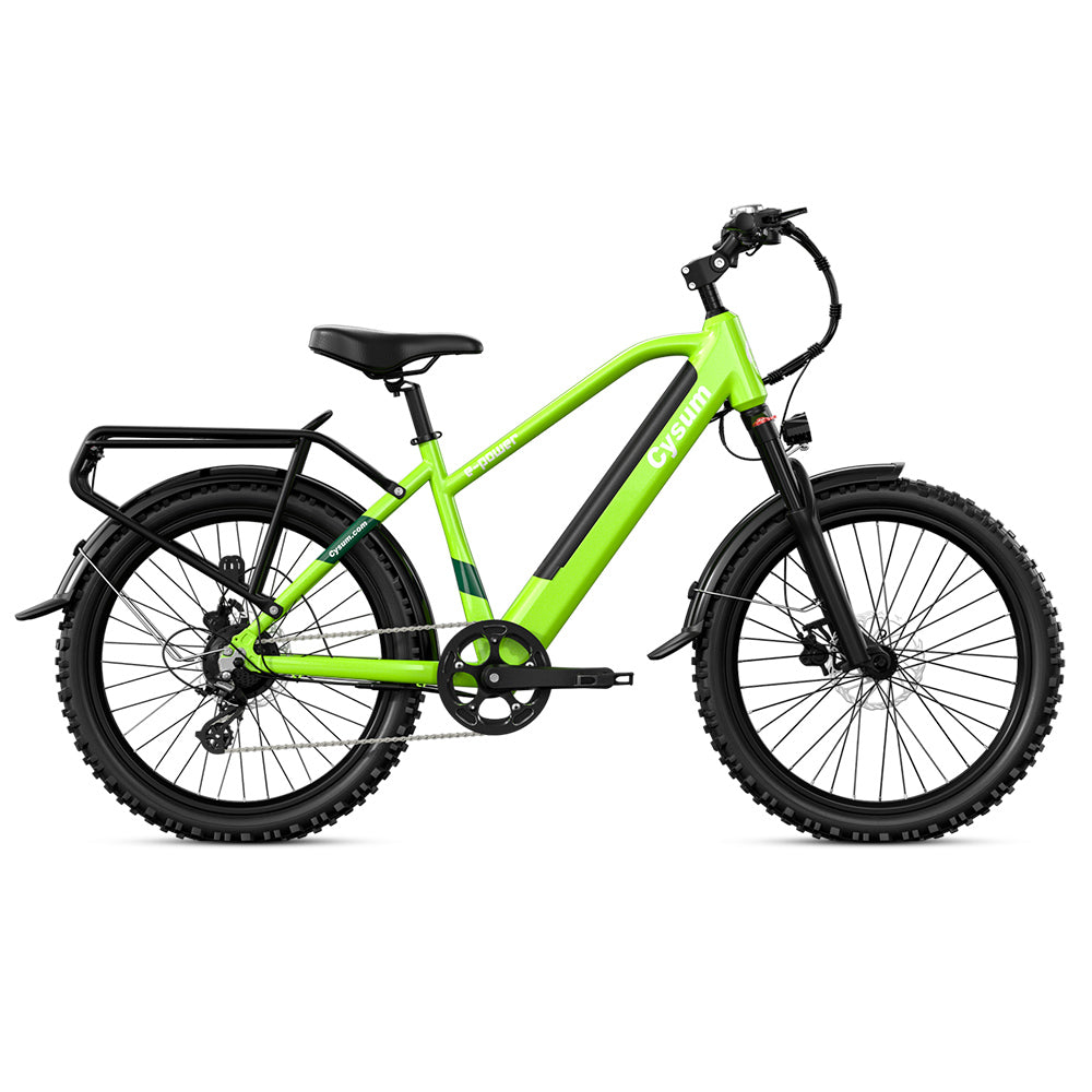 CYSUM Hoody Teenager Electric Bike, 250W Motor, 36V 10Ah Battery, 35km/h Max Speed, 55km Max Range, 24*2.1-inch Tires, SHIMANO 8-speed, LCD Display, LED Headlights