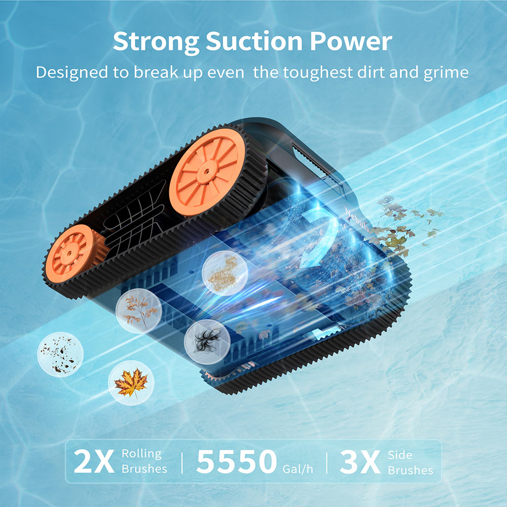 CoasTeering Nebula Cordless Robotic Pool Cleaner, 180min Runtime, Wall Climbing & Waterline Cleaning, Brushless Motors, Smart Navigation, Cleaning Inground Pools up to 3229 Sq.ft
